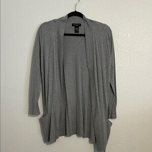 Rafaella Heather Gray Open Cardigan
